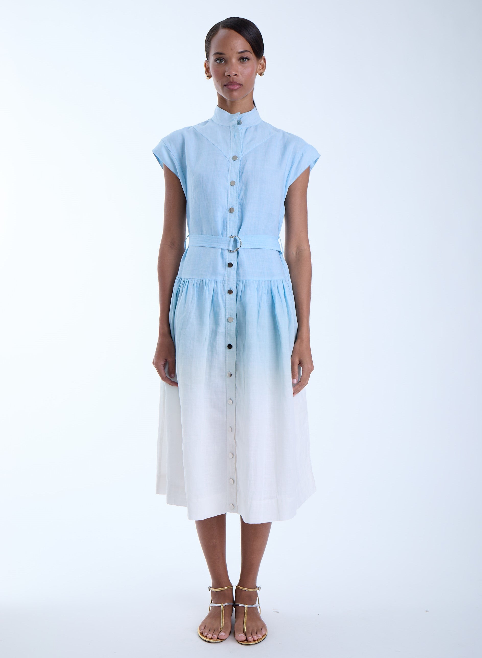 Zelie Ombre Midi Dress- Sky – Style Collectif