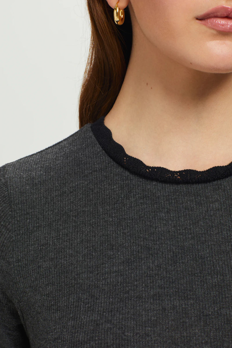 Half Sleeve Pointelle Tee