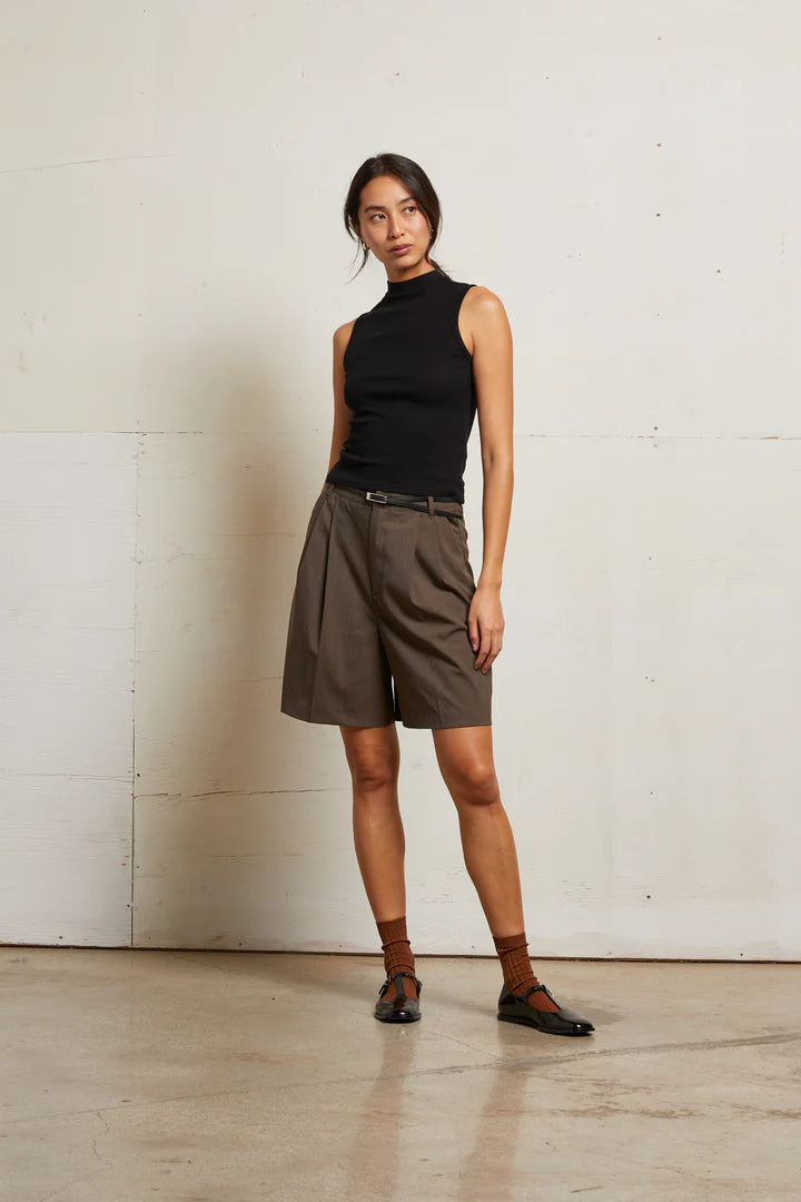 Luxe Sleeveless Mock Neck Tank