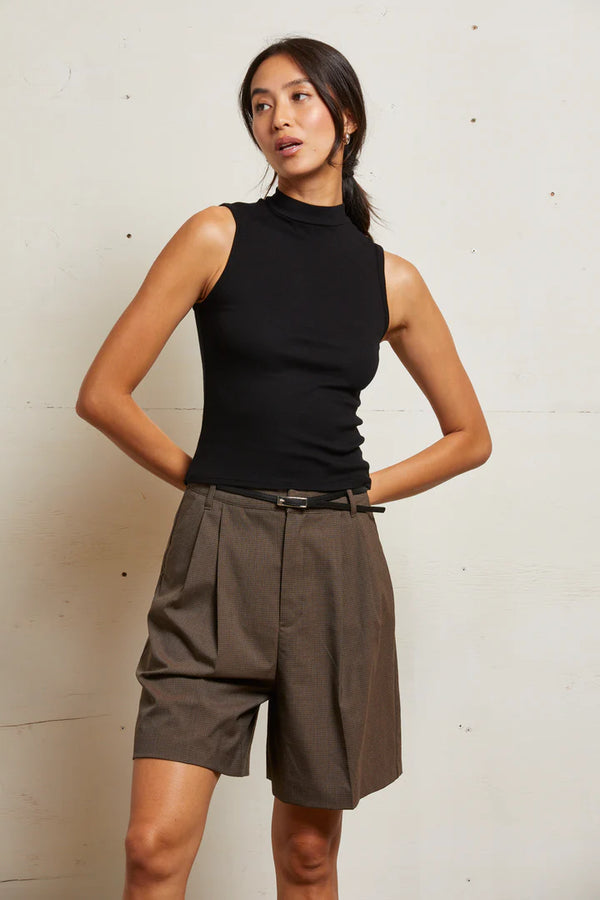 Luxe Sleeveless Mock Neck Tank