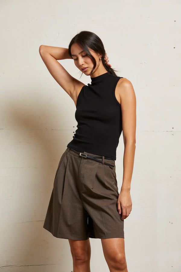 Luxe Sleeveless Mock Neck Tank