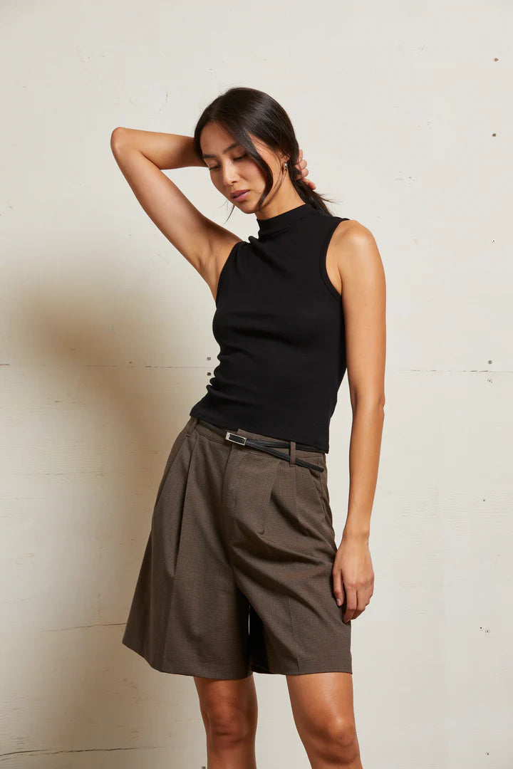 Luxe Sleeveless Mock Neck Tank