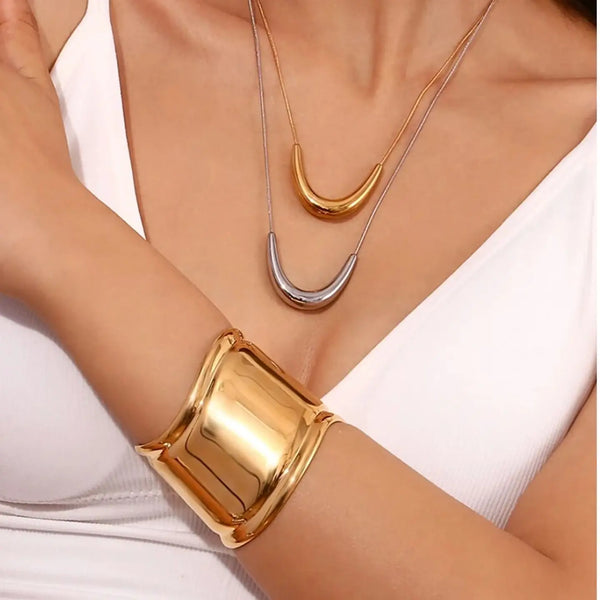 Abstract Gold Statement Cuff