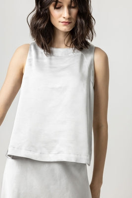 Platinum Sleeveless Satin Top