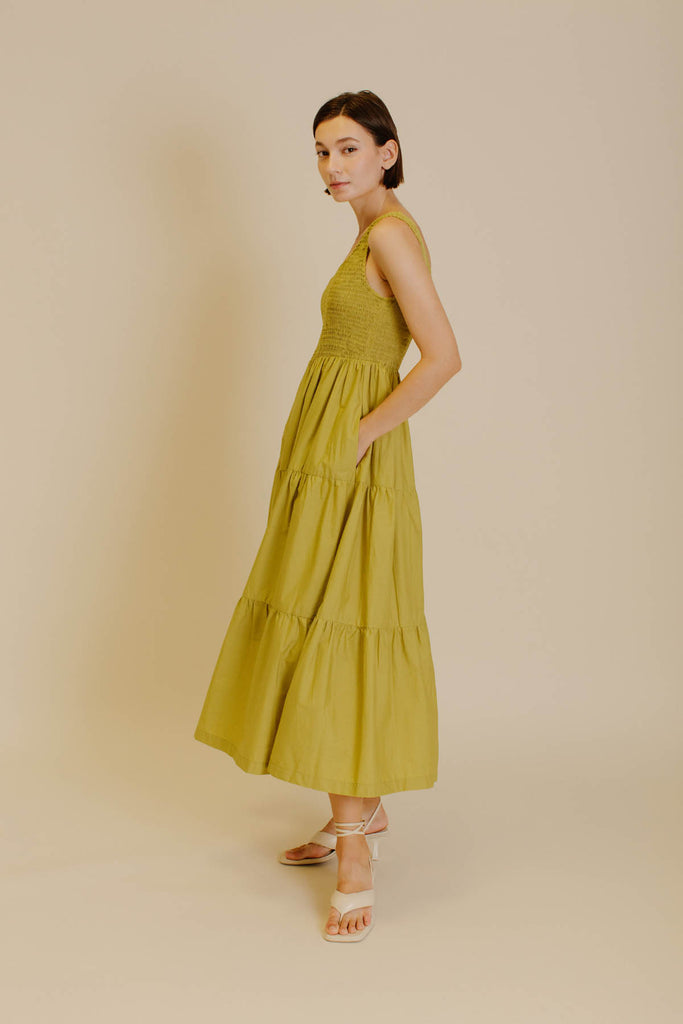 One Shoulder Smocked Dress