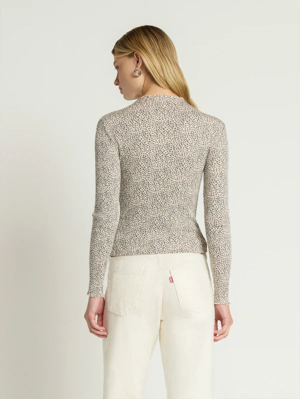 Brenna Mock Neck Top in Pebble