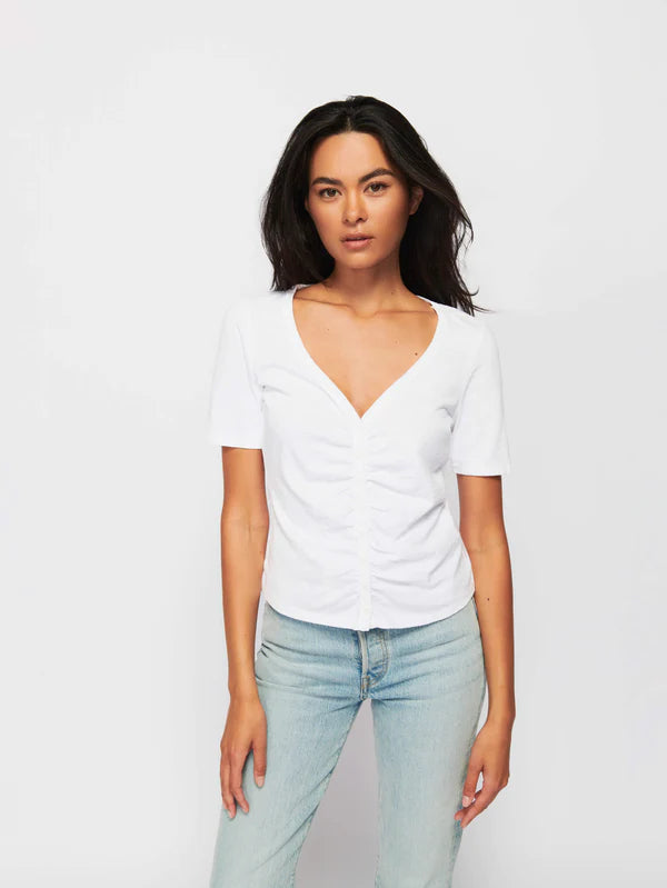 Carlotta Femme Button Up- White