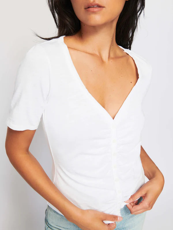 Carlotta Femme Button Up- White