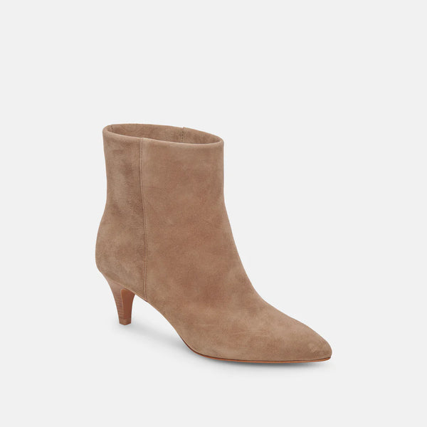 Dee Bootie in Truffle Suede