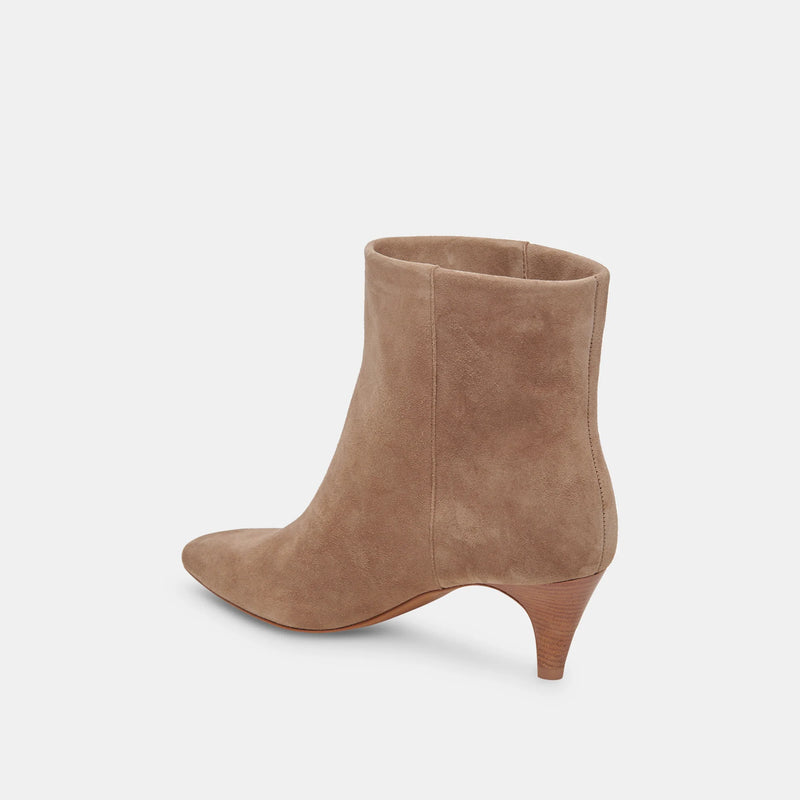 Dee Bootie in Truffle Suede