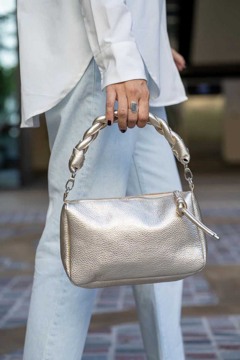 Ciel Pochette Leather Nude, Navy, and Suede Black