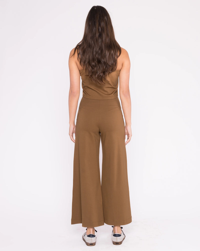 Wide Leg Cropped Pant in Camel