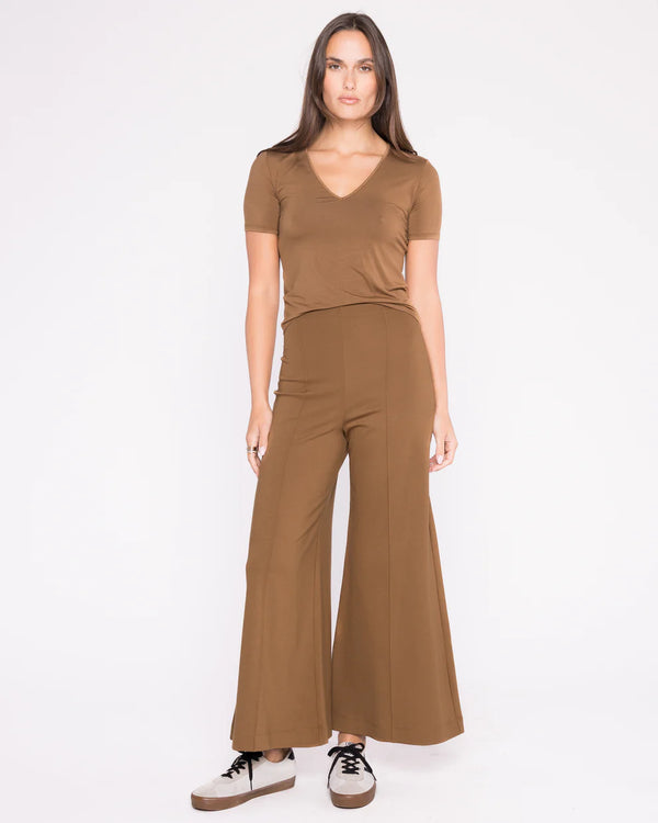 Wide Leg Cropped Pant in Camel