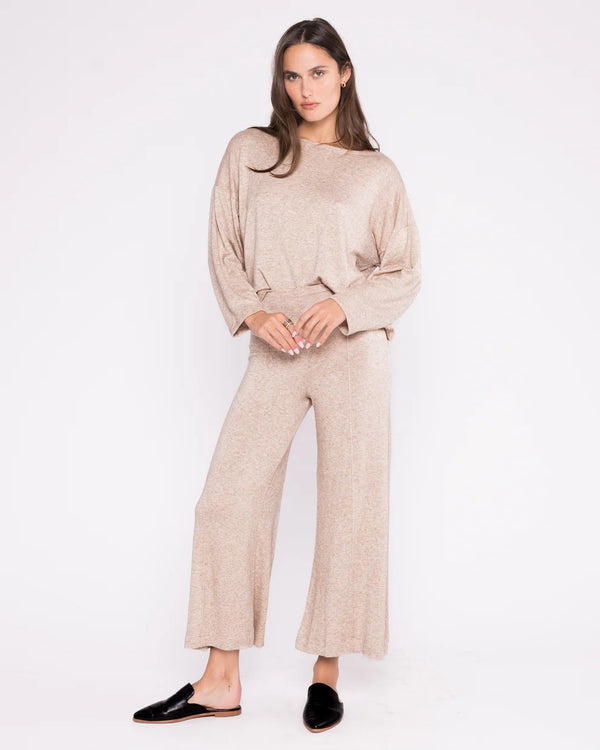 Cropped Wide Leg Pant in Oatmeal