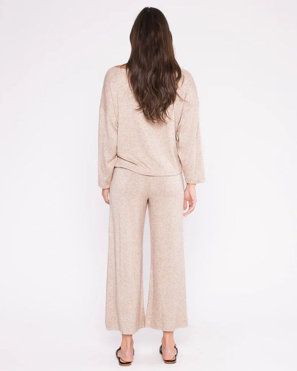 Cropped Wide Leg Pant in Oatmeal