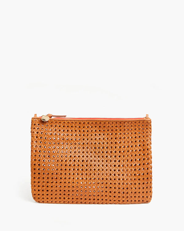Flat Clutch W/ Tabs - Rattan- Tan