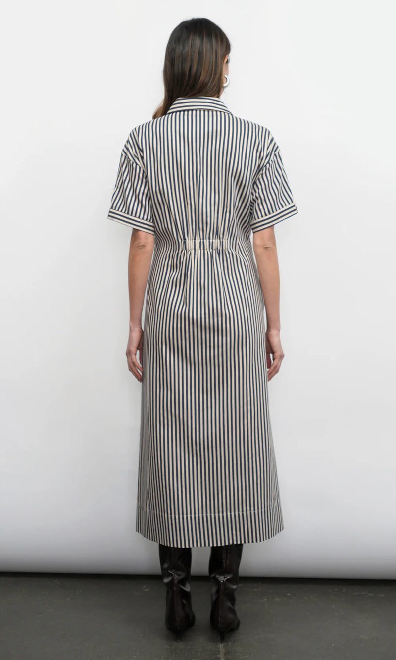 Vanisa Striped Midi Shirt Dress