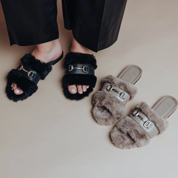 Hanni Belted Fur Clog