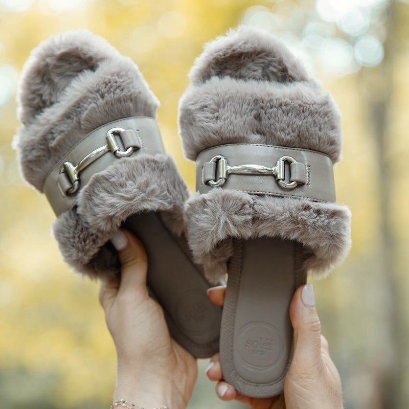 Hanni Belted Fur Clog
