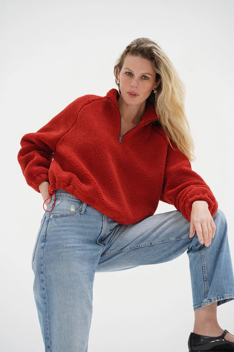Bristol Sherpa Half Zip in Cayenne
