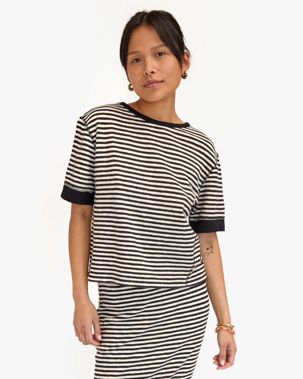 Black and White Bateau Tee