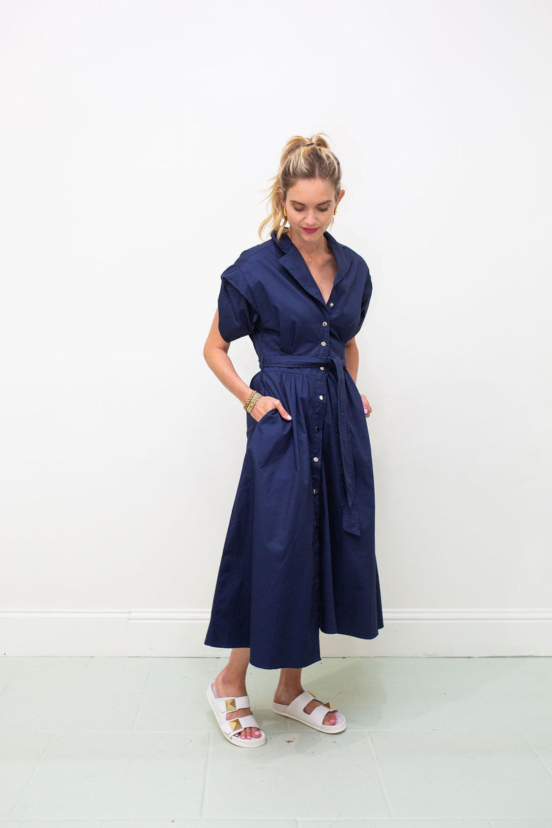 Cotton Poplin Midi Shirt Dress