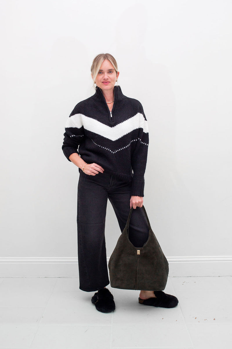 Arden Chevron Colorblock Sweater