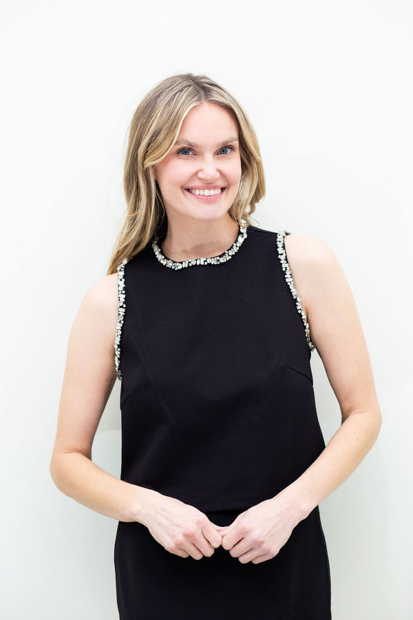 Meghan Crystal Trim Top