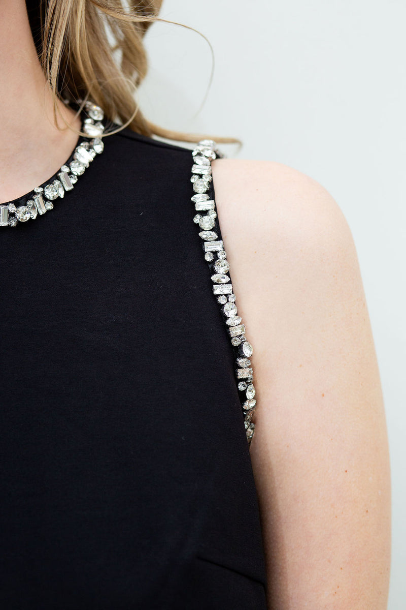 Meghan Crystal Trim Top