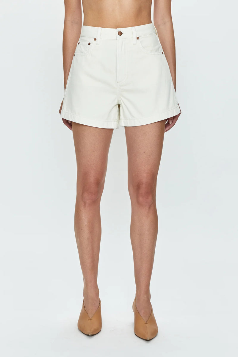 SAIGE HIGH RISE SHORT - EGGSHELL