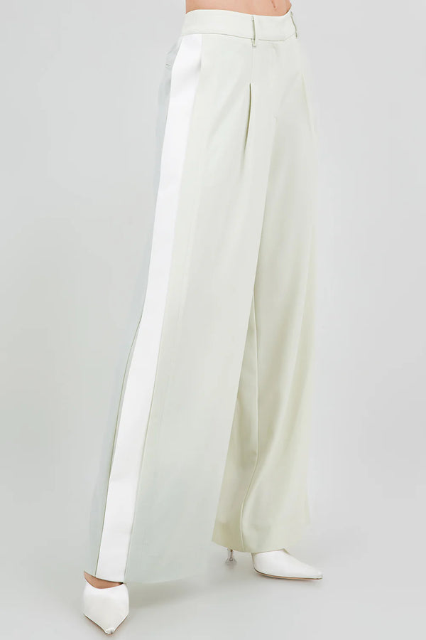 Lime Pants With Contrast Side Panel