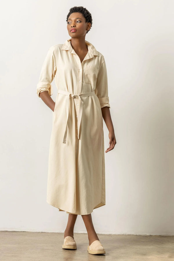 Maxi Shirt Dress: Alabaster