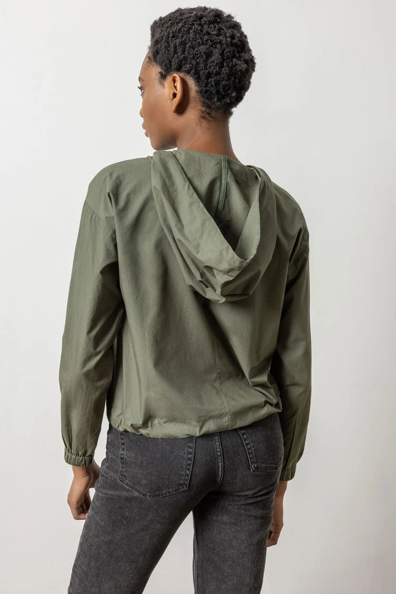 Poplin Hoodie: Kale