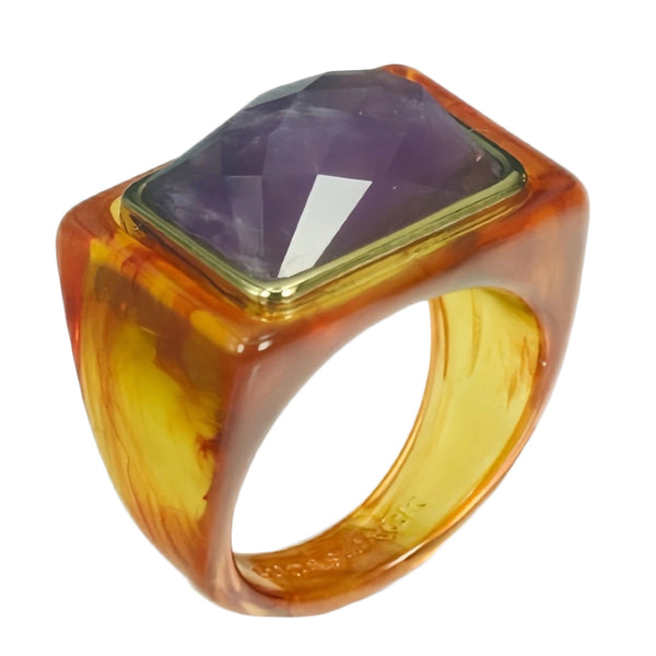 Amethyst Firestone Resin Ring