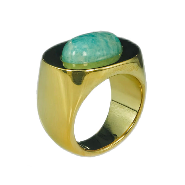 Gold Amazonite Ring