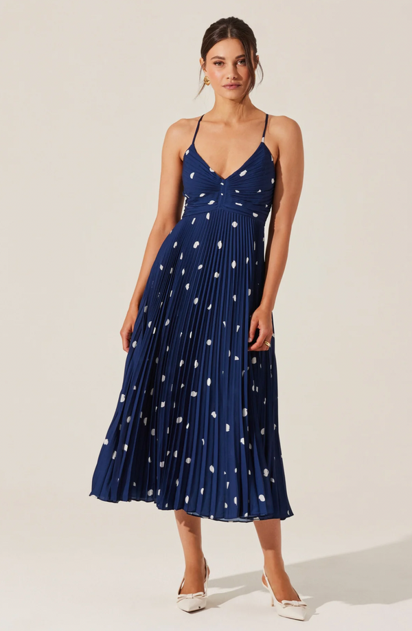 Navy Polka Dot Dress