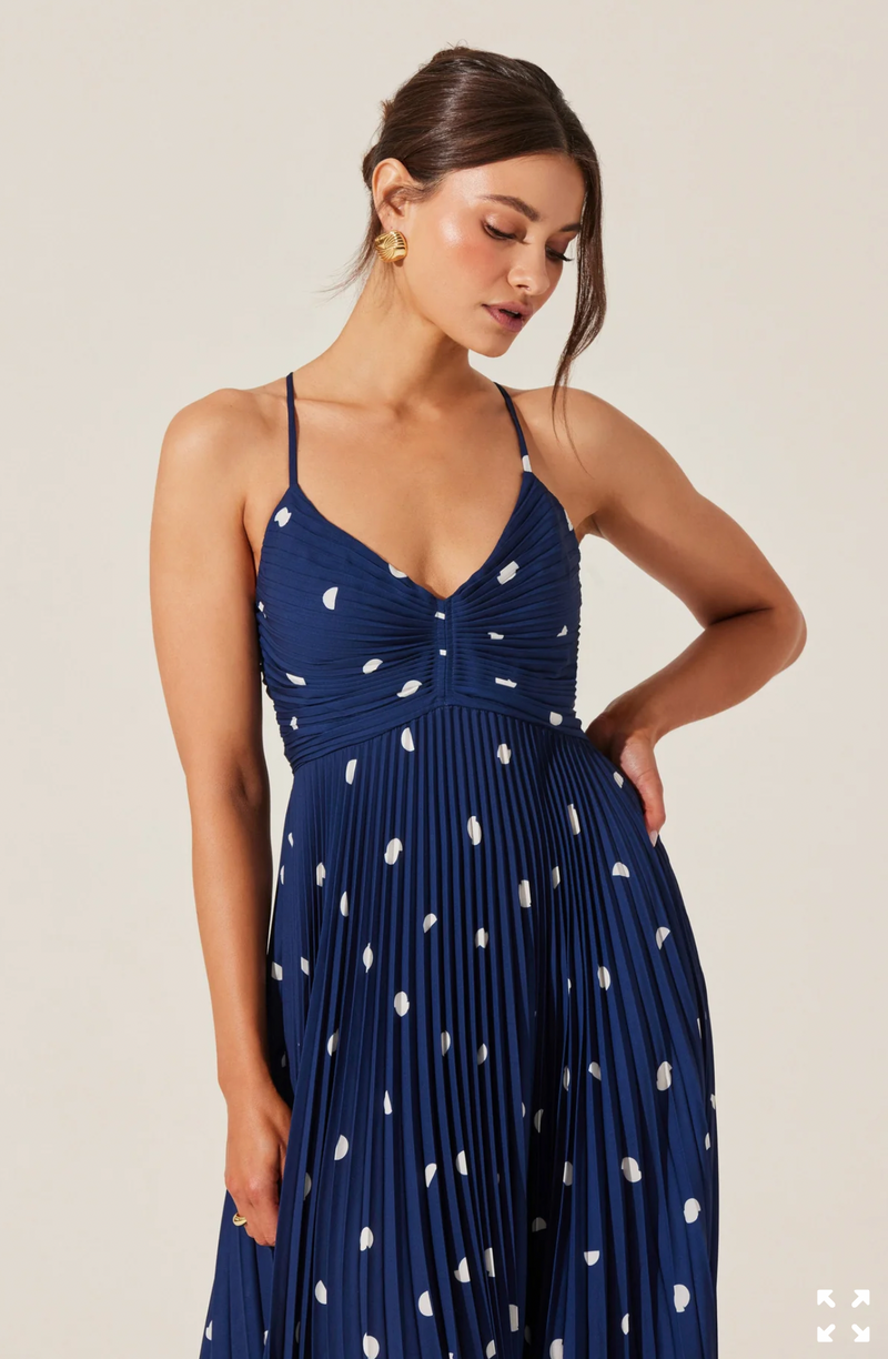 Navy Polka Dot Dress