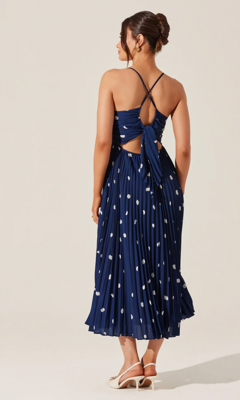 Navy Polka Dot Dress