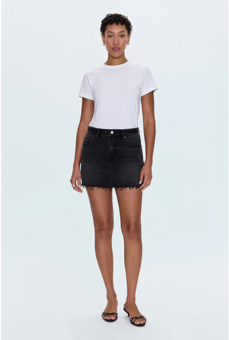 Daisy Low Slung Mini Skirt - Caviar