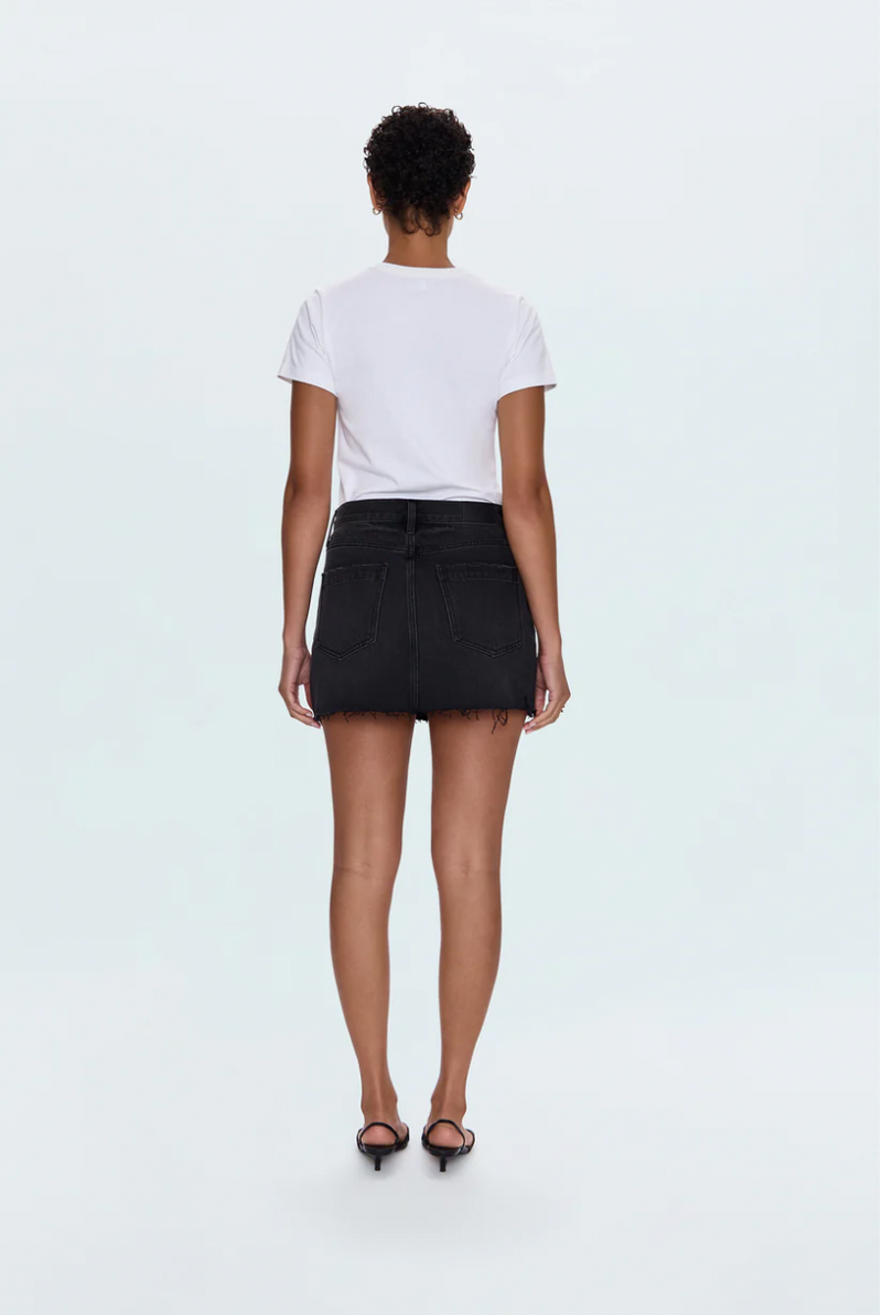 Daisy Low Slung Mini Skirt - Caviar
