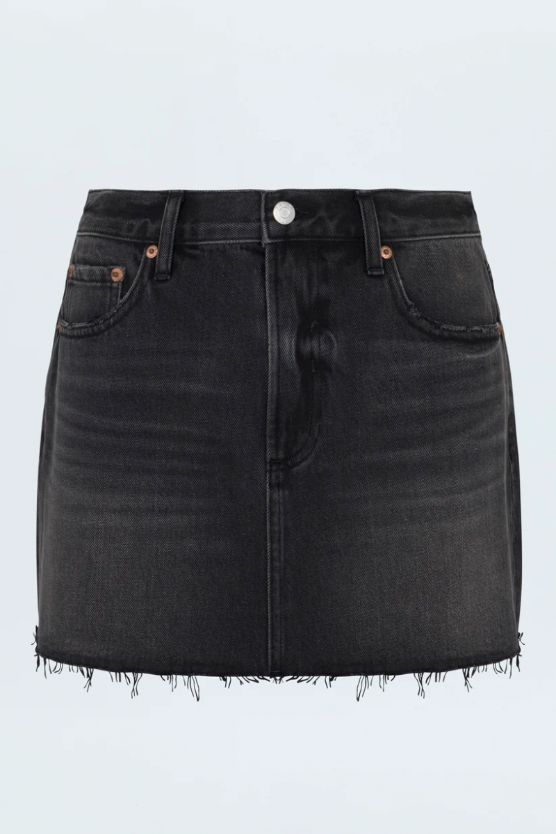 Daisy Low Slung Mini Skirt - Caviar