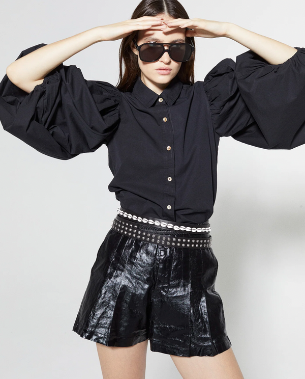 Frida Metallic Linen Shorts