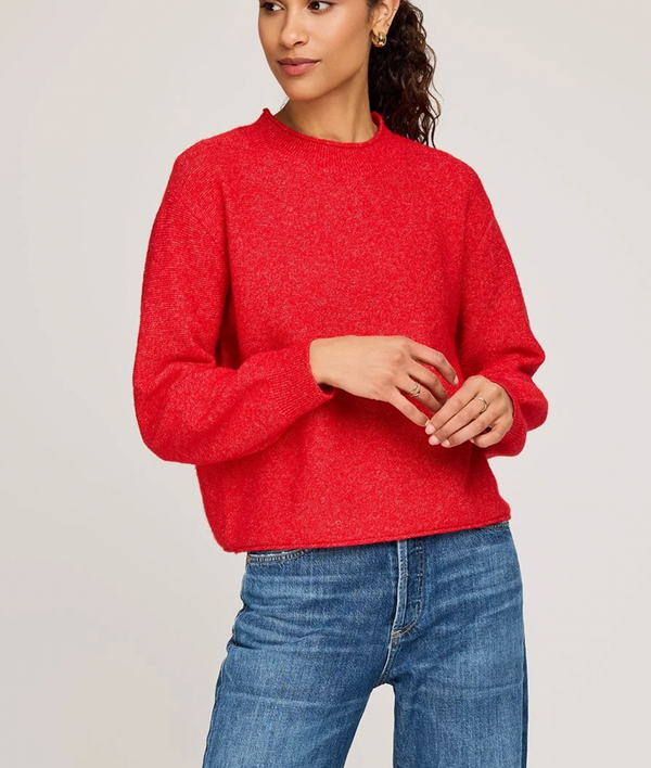 Wanda Pullover Sweater- Heather Red