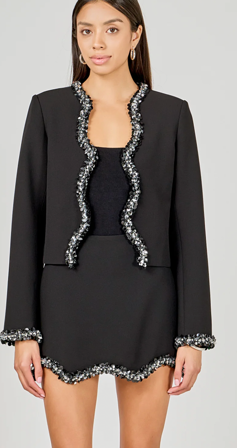 Jewel scalloped Trim Skirt