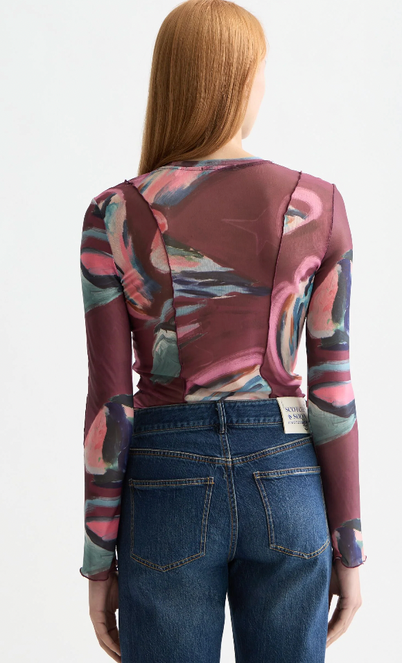 All Over Printed Mesh Long Sleeve