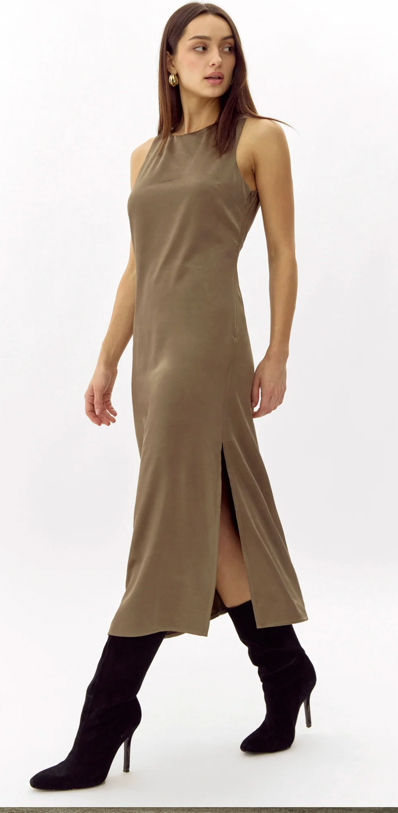 Trina Satin Midi Dress