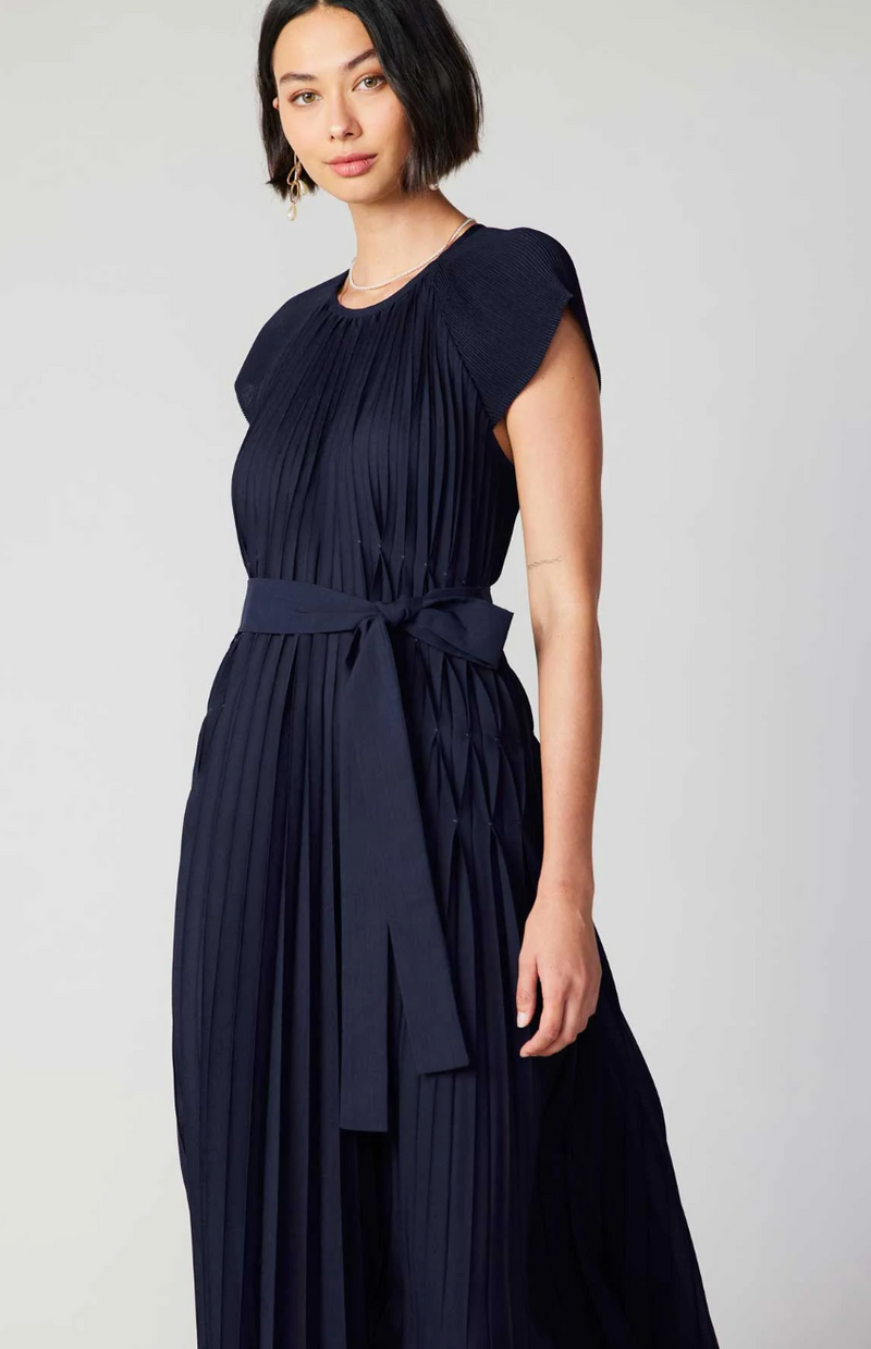 Mona Fluttered Maxi Pleated Dress