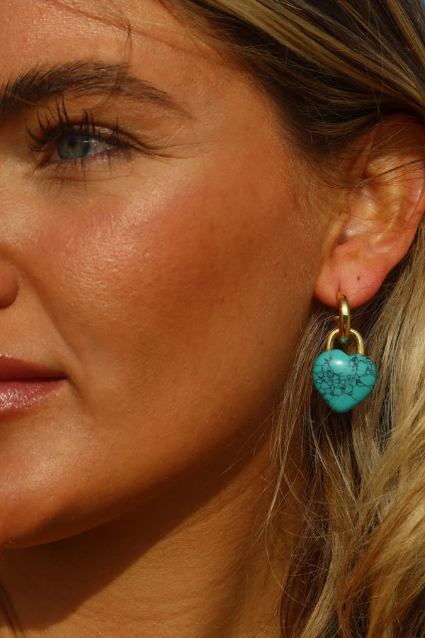 Turquoise Heart Earring