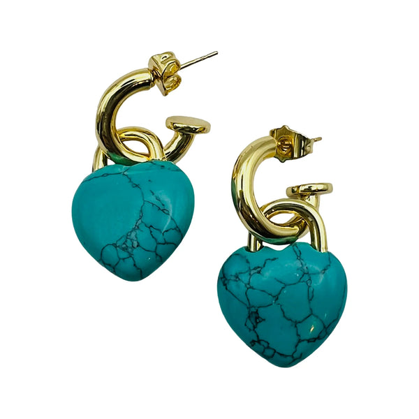 Turquoise Heart Earring