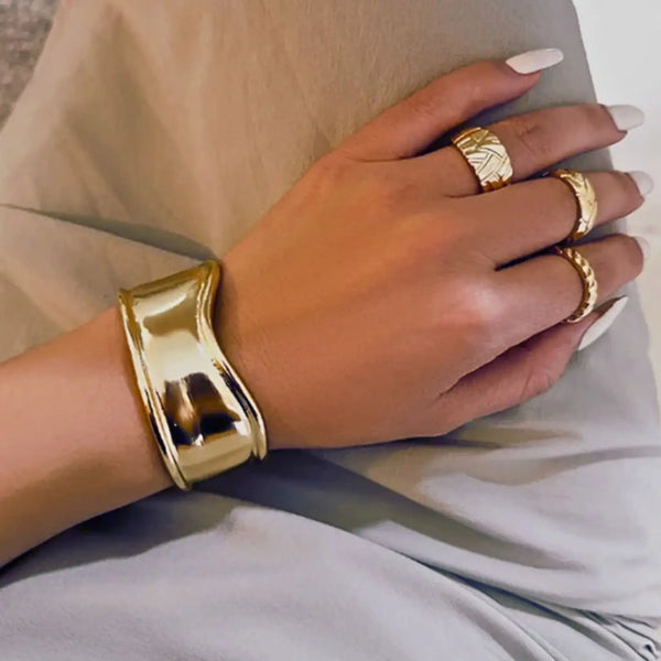 Abstract Gold Statement Cuff